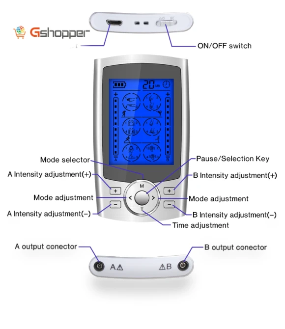 Digital Electronic Pulse Massager with 24 Modes — Back Relief Solutions
