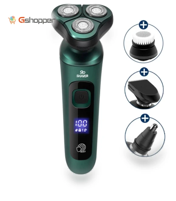 Four in One Electric Shaver with Digital Display — Replacement Heads