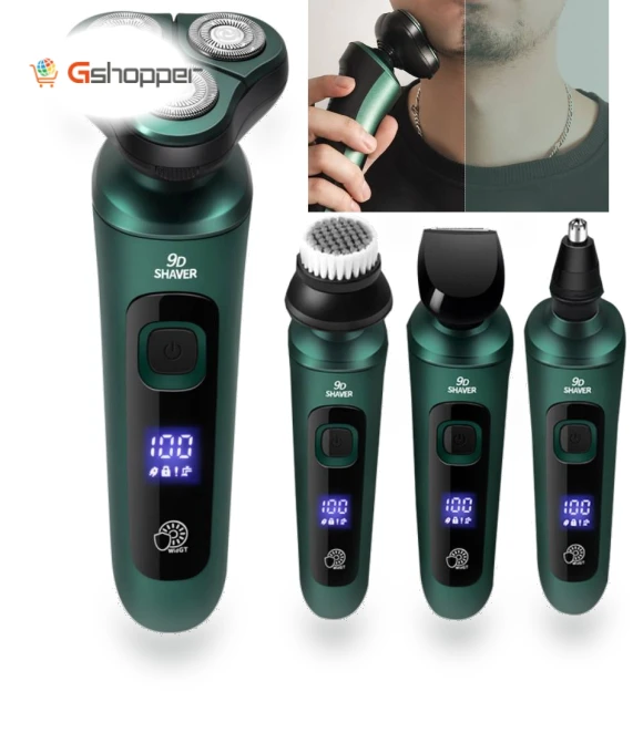 Four in One Electric Shaver with Digital Display — Replacement Heads