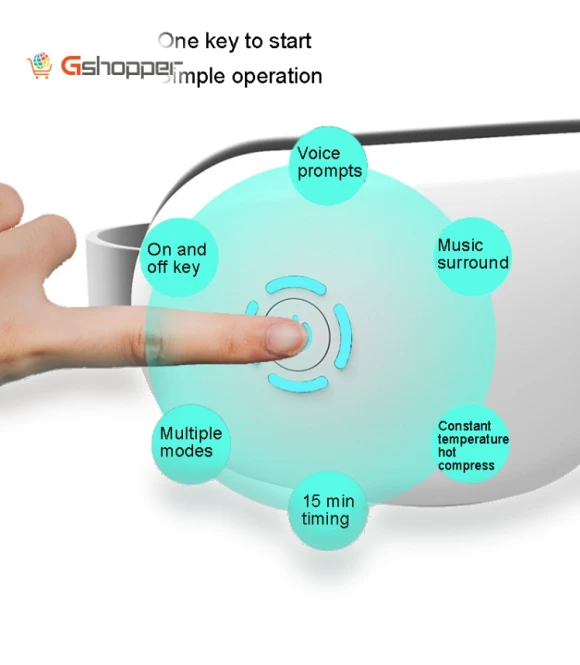 Intelligent Wireless Eye Massager with Gas Vibration and Hot Compress — Rollers & Pens