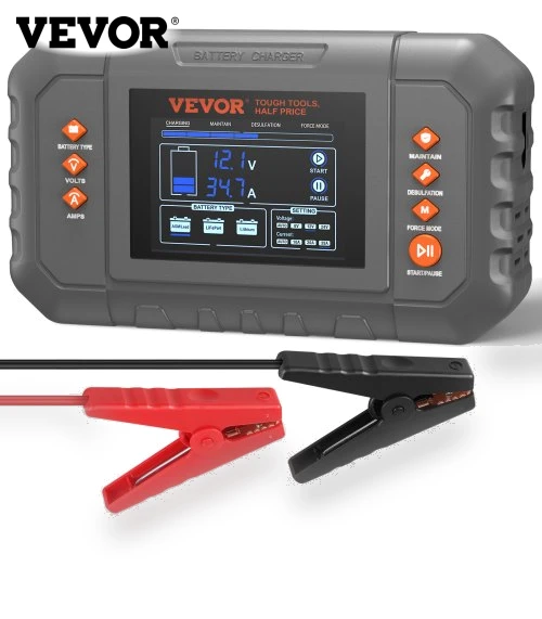 35-Amp Smart Battery Charger for Lithium LiFePO4 and Lead-Acid Batteries — Chargers, VEVOR