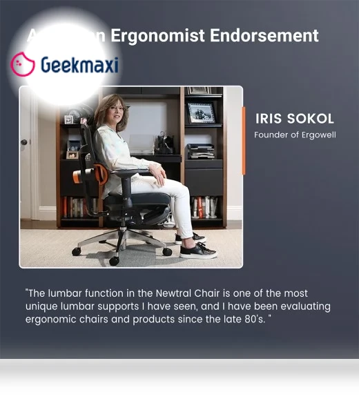 Ergonomic Chair with Adaptive Lower Back Support, Adjustable Armrest and Headrest — Desk Chairs, NEWTRAL