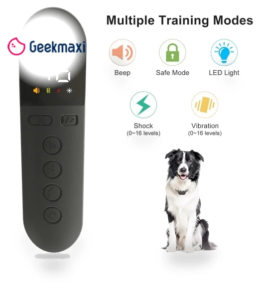 Intelligent Dog Training Device with Two-Color Light Design, Ultrasonic Dog Training, IPX7 Waterproof — Anti-Bark Training Devices, NONAME