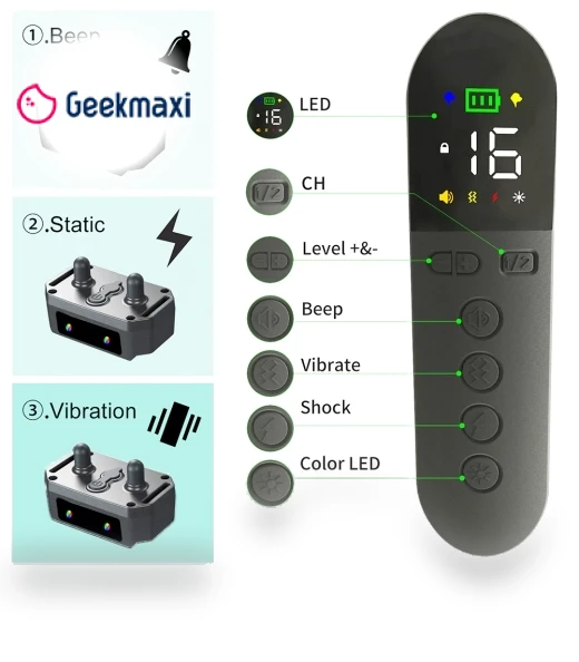 Intelligent Dog Training Device with Two-Color Light Design, Ultrasonic Dog Training, IPX7 Waterproof — Anti-Bark Training Devices, NONAME