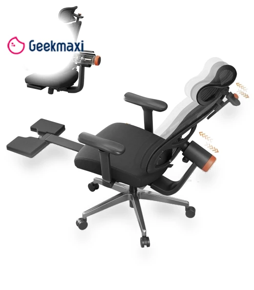 Ergonomic Chair with Footrest, Auto-Following Backrest Headrest, Adaptive Lower Back Support - Black — Desk Chairs, NEWTRAL