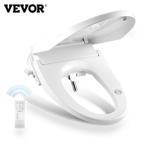 Electric Smart Heated Bidet Toilet Seat with Remote Control — Bidets, VEVOR