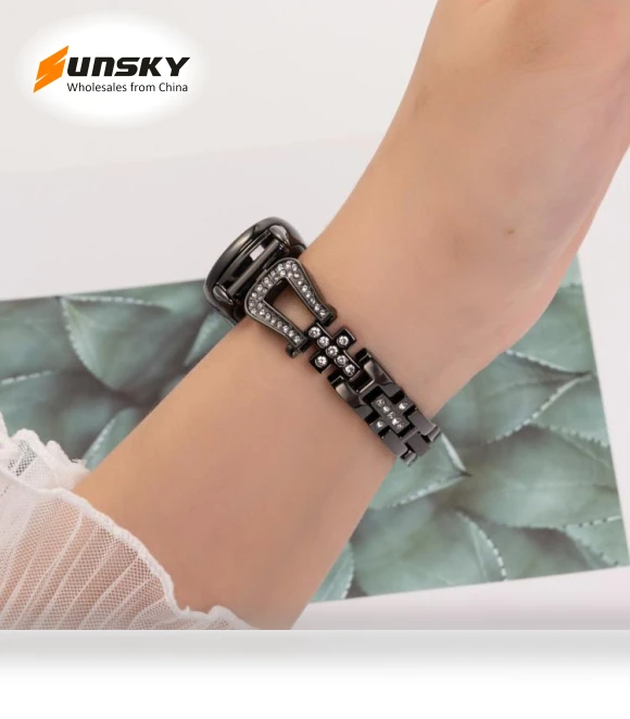 U-shaped Diamond Bracelet Metal Watch Band for Xiaomi Smart Band 9/8 — Bands, Xiaomi