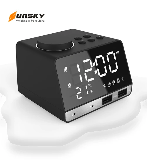 LED Bluetooth Speaker Alarm Clock with Music Display and Radio — Alarm