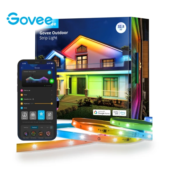 Wi-Fi RGBIC Outdoor Strip Lights — Garden Illumination, Govee