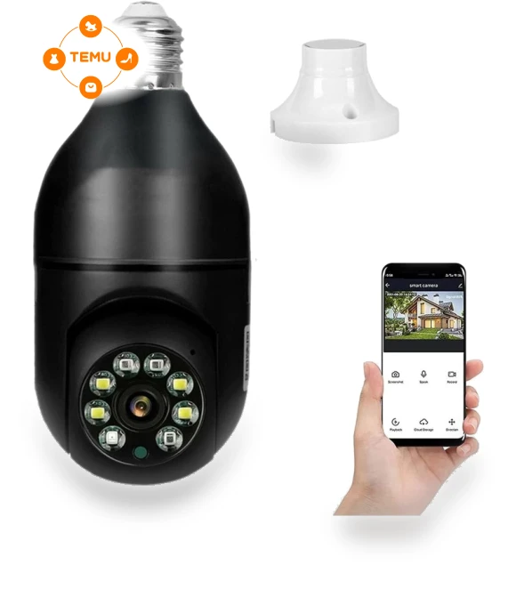 Wireless 1080p Light Bulb Camera Wi-Fi IR Night Vision — Outdoor Security Cameras