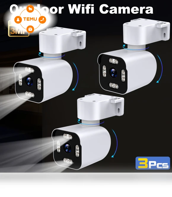 2K HD PTZ Wireless 360 Surveillance Cameras with AI Detection — Security Cameras