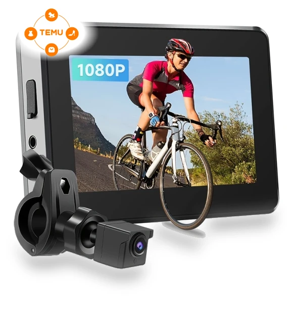 360° Rotatable Bike Rear View with 1080p HD Display — Rearview Cameras for Cars