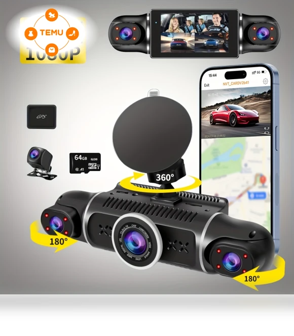 4 Channel Dash Camera with WiFi GPS, 1080p Resolution, Super Clear Night Vision — Rearview Cameras for Cars