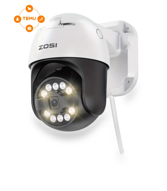 4K 8MP POE IP Pan/Tilt Security Camera with SD Card Storage and AI Car Detection — Rearview Cameras for Cars, ZOSI