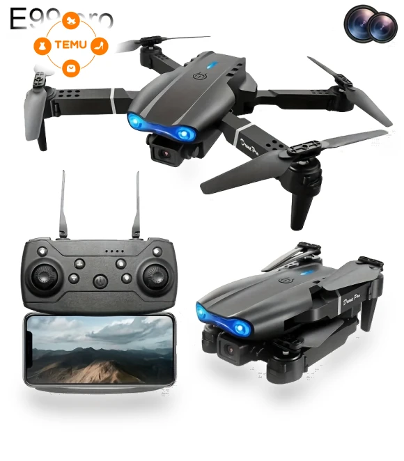 Dual Battery Aerial Photography Drone with Dual Camera, Foldable Four-axis Remote Control Aircraft — Radar Detectors, E99pro