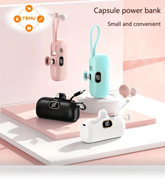 5000mAh Portable Charger with LED Display — Chargers