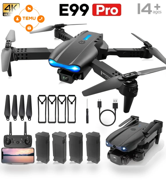 Dual Camera Drone with Wi-Fi and App Control, 1080p HD, GPS Hold, Outdoor Use — Drones, E99pro