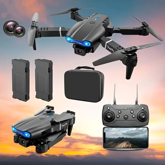 Professional Remote Control Drone with Dual Cameras, Foldable Quadcopter, SOAMOEU