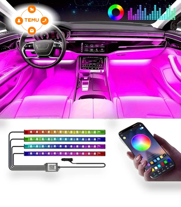 RGB LED Car Lights with Smart App Control — Vehicle Lighting