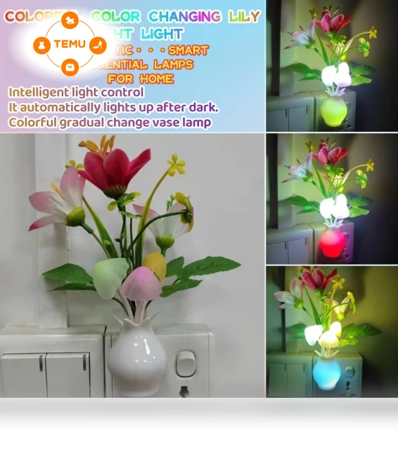 Smart LED Lily Vase Night Light — Night Lights