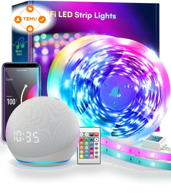 Smart WiFi LED Strip Lights 100ft - App Controlled, RGB-IC, Color Changing — LED Strips