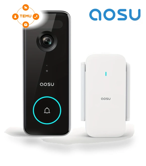 5MP UHD Wireless Doorbell Camera with Motion Detection — Cameras & Monitors, AOSU