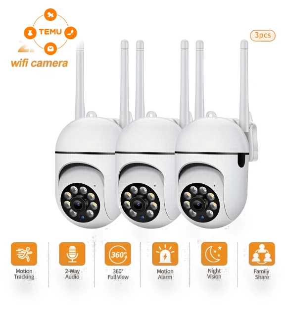 HD 1080p Wi-Fi Security Camera 3-Pack — Cameras & Monitors
