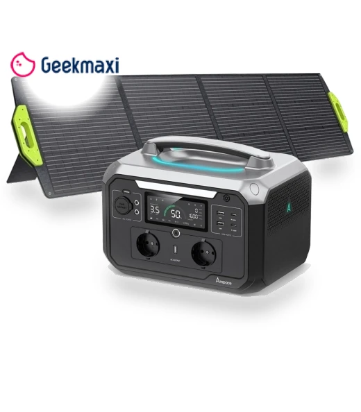 Portable Power Station with Solar Panel Kit — Solar & Wind Power, Ampace