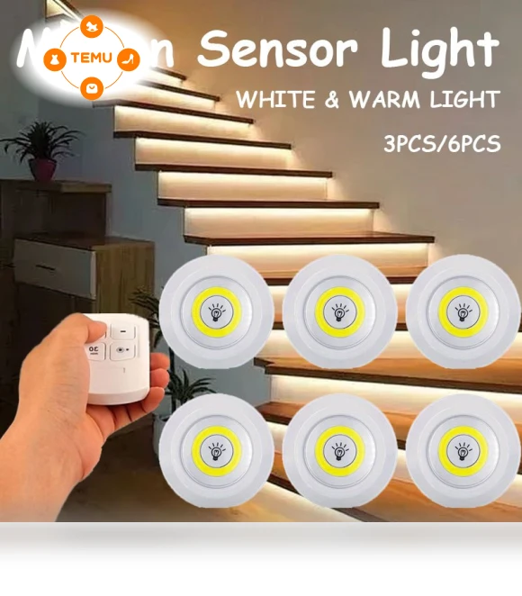 Motion Sensor LED Lights - Wireless COB Under-Cabinet Lighting — Under-Cabinet Lights