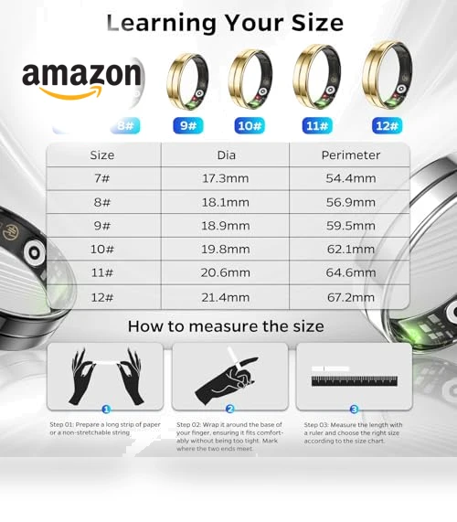 Smart Health Ring - Waterproof Fitness Tracker with Sleep Monitoring — Smart Rings, Emerhome