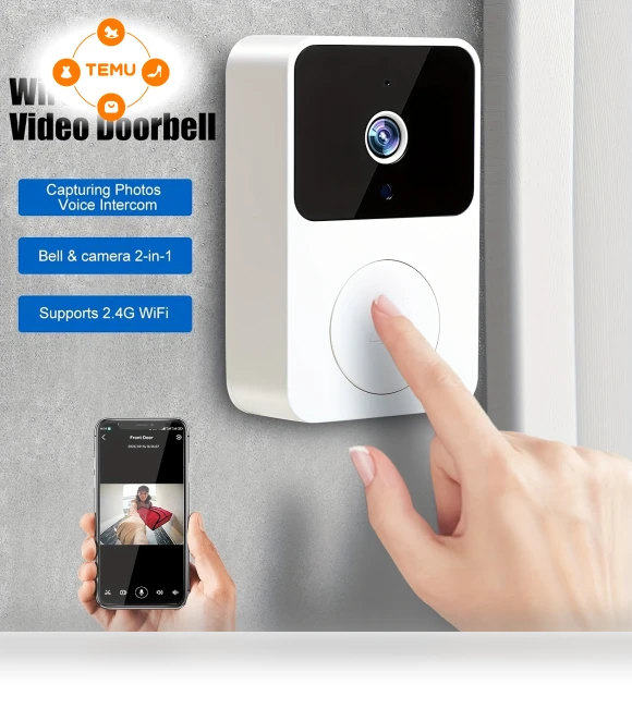 Video Doorbell Camera with Night Vision, WiFi Security, App Control — Outdoor Security Cameras