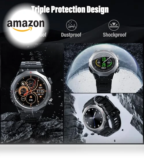 Military Smart Watch with Call Function, 1.39" HD Display, 110+ Sport Modes, IP68 Waterproof — Smartwatches, Atheewon