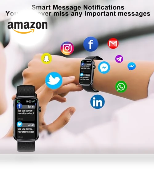 Smart Watch with 24 Sport Modes, IP68 Waterproof, Heart Rate Monitor — Smartwatches, Fempoin