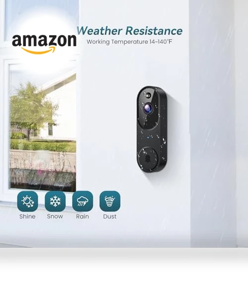 Wi-Fi Video Doorbell Camera with Two Way Audio, AI Motion Detection, Night Vision — Smart Home Security, Shenzhen Puge Electronics Co., Ltd.