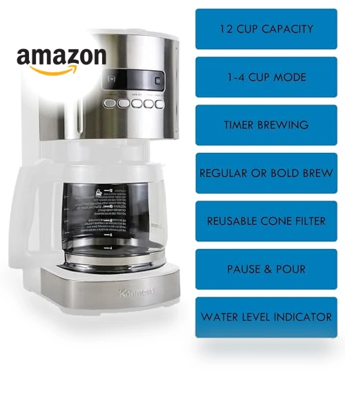 12 Cup Drip Coffee Machine with Programmable Timer and Aroma Control — Coffee Makers, Kenmore