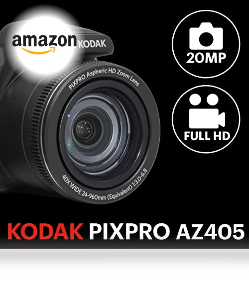 20MP Digital Camera with 40X Optical Zoom, 1080P Full HD Video — Compact Digital Cameras, KODAK