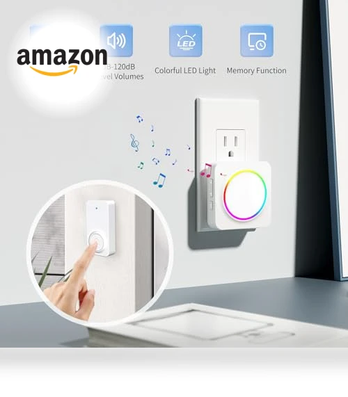 Wireless Doorbell Kit with 3 Receivers & 2 Buttons, 1000ft Range, 32 Melodies — Kits, PHYSEN
