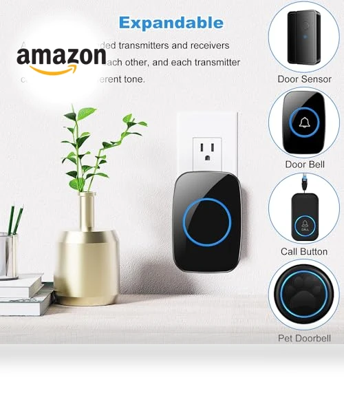 Waterproof Wireless Doorbell Kit with 1000 Feet Range and 60 Chime Options — Kits, Full House