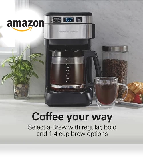 Programmable Drip Coffee Maker, 12 Cups, Front Access Easy Fill — Coffee Makers, Hamilton Beach