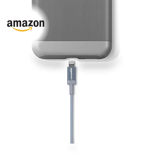 Durable 2-Pack USB-A to Lightning Charger Cable, Nylon Braided, MFi Certified — Lightning, Amazon Basics