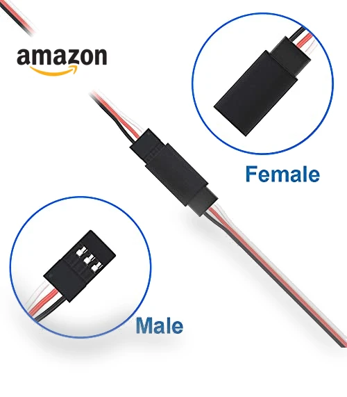 10 Pcs RC Servo Extension and Y Cables for Drones, Cars, Robots — RC Connectors, MMOBIEL