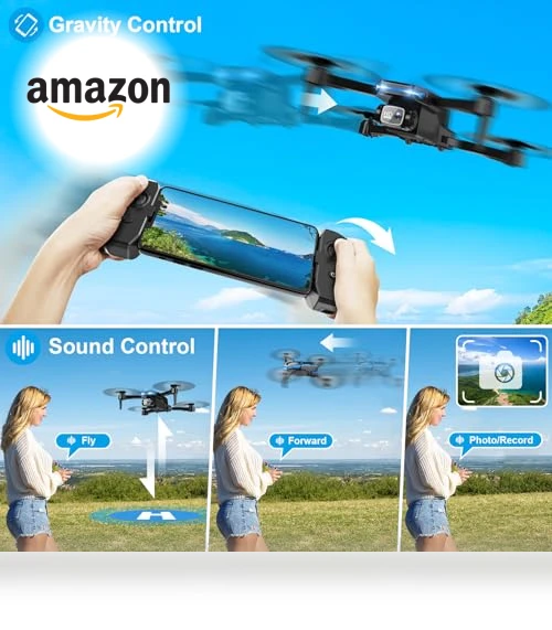 Foldable Drone with 1080P Camera - Voice & Gesture Control, 3D Flip, Beginner-Friendly — Drones & UAV Technology, RELIDOL