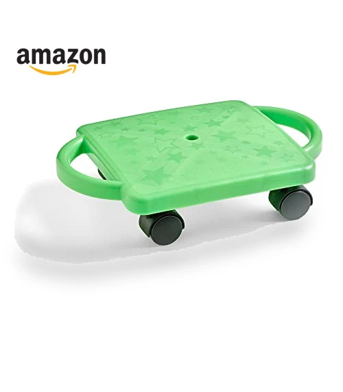 Green Indoor Scooter Board with Handles for Kids — Balance Bikes, hand2mind