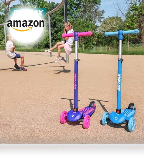 Kids Kick Scooter with LED Wheels and Adjustable Handlebars — Balance Bikes, Gotrax