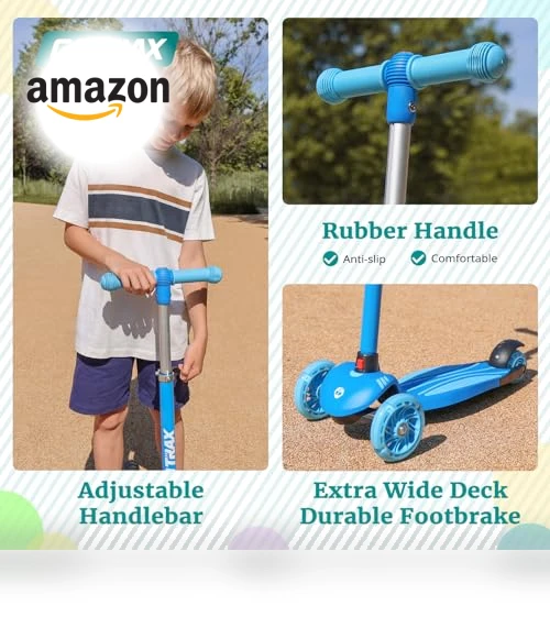 Kids Kick Scooter with LED Wheels and Adjustable Handlebars — Balance Bikes, Gotrax