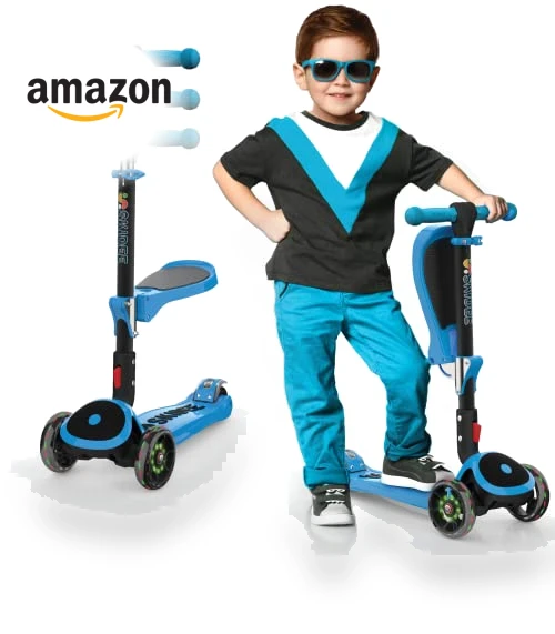 SKIDEE SP2 Kids Scooter – Foldable, LED Wheels, Seat — Push Scooters, SKIDEE