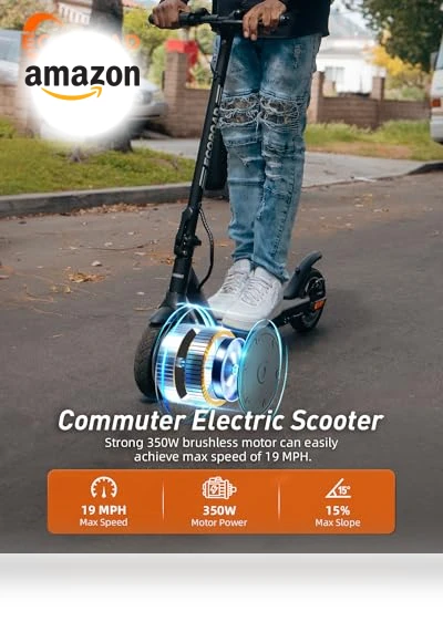 Electric Scooter with Turn Signals, 19 MPH Max Speed, 15 Miles Range — Push Scooters, ECOROAD
