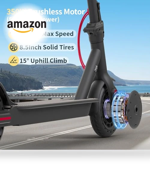 Foldable Electric Scooter for Adults, 19Mph Speed, 8.5" Solid Tires, 21 Miles Range — Electric Vehicles, GuduDobu