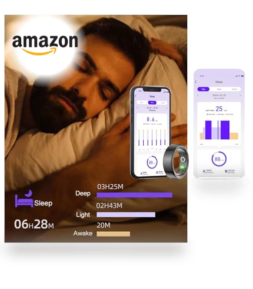 Smart Ring Health Tracker with Heart Rate and Sleep Monitoring — Smart Rings, JHYLJSH