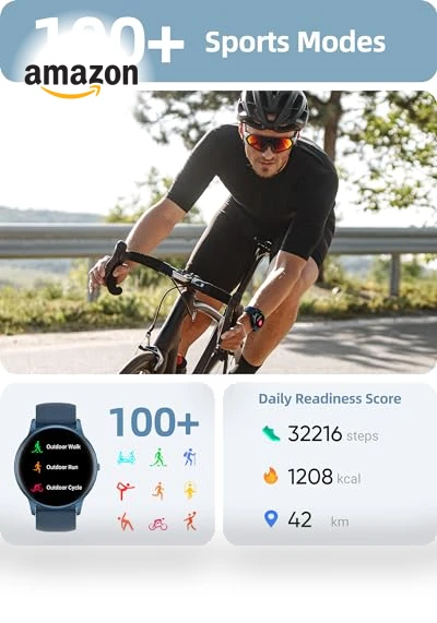 Smart Watch with Call Function, Fitness Tracker, Heart Rate Monitor, IP68 Waterproof — Smartwatches, Parsonver